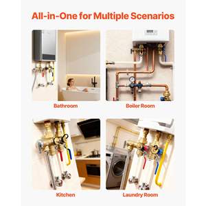 3/4 Inch <b>Tankless</b> <b>Water</b> <b>Heater</b> Service Valve Kit 2pcs 3/4\" NPT 3/4\" PEX-B Isolation Valves Pressure Relief <b>Water</b> <b>Heaters</b> - Product Image 6