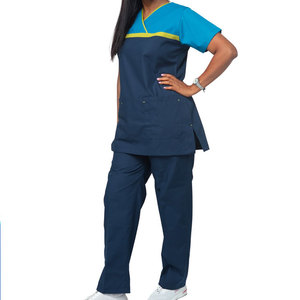 Custom Color Plain Men New Arrival Nursing Wear Heavyweight Multi Pockets Factory Price Fashionable <b>Scrub</b> Suits - Product Image 3