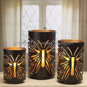 Bougeoir votif en fer avec un design riche découpé au laser pour une décoration intérieure de style premium et une atmosphère sophistiquée - Product Image 4