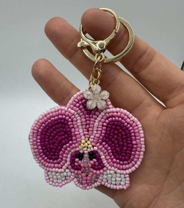 Vintage Classic Floral Beaded Eco-Friendly Hand Embroidered Decorative Key Holder <b>Keychain</b> Daily Use MULTI CRAFT - Product Image 1