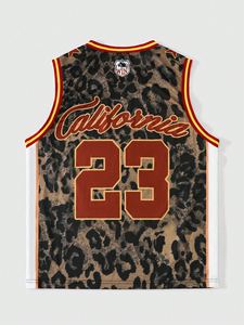 Camiseta de Baloncesto con Estampado de Leopardo para Hombre, California 23, Transpirable, Sublimada, para Todas las Temporadas, Ropa Deportiva para Adultos - Product Image 3