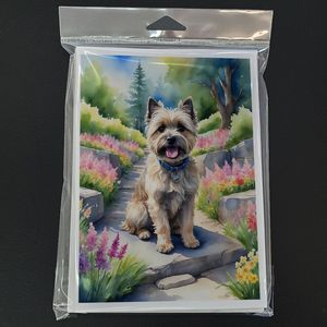 Whimsical Cairn Terrier Spring Path A7 Tarjetas de felicitación Paquete de 8 tarjetas de notas en blanco con sobres Tamaño 5x7 - Product Image 3