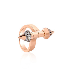 Anillo de Lujo con Doble Punta y Diamantes Redondos, Oro 10K 14K 18K, Plata 925 935, Joyería Fina de Diseño Moderno - Product Image 3
