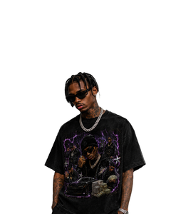 Camiseta de Hombre de Alta Calidad, 100% Algodón, Lavado Ácido, 220 g/m², Estilo Vintage, Holgada, Tejido Transpirable, Diseño Gráfico 3D - Product Image 6