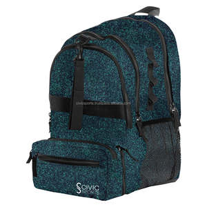 Sac à dos de cheerleading unisexe de qualité supérieure, géométrique, imperméable, en polyester, personnalisable avec logo brodé, paillettes scintillantes, mini - Product Image 3