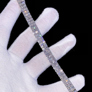 กำไลข้อมือเทนนิสทรงเรขาคณิตประดับพลอยธรรมชาติทรงรัศมี ทองคำแท้ 18K ยี่ห้อ AMBER JEWELS  แบบหนีบ  สำหรับทั้งชายและหญิง หรูหรา ได้รับการรับรองจาก IGI - Product Image 3