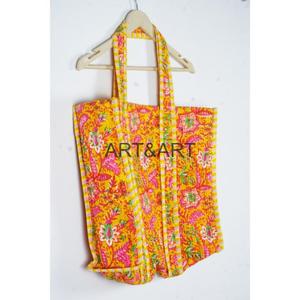 Sacs fourre-tout vintage ethniques en coton faits à la main pour femmes, matelassés, à fermeture ouverte, motif floral, hiver/été, personnalisables - Product Image 4