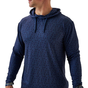 Camisa de Manga Larga con Capucha y Estampado Geométrico para Hombre, Corte Regular, Secado Rápido, Tejido de Poliéster, Informal, para Verano - Product Image 2