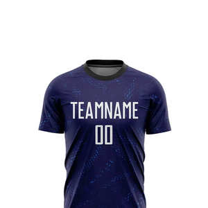 Custom Sublimated Soccer Jersey <b>Kit</b> Team Name Number 00 Dark Blue Short Sleeve Unisex Moisture Wicking All Seasons Apparel - Product Image 5
