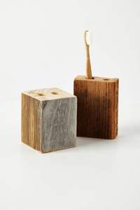 Eco Friendly Bamboo Wooden <b>Toothbrush</b> <b>Holder</b> Bathroom Organizer Stand with Toothpaste and Razor Storage for Home and Hotel Use - Product Image 3