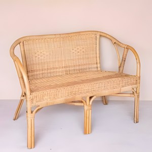 Elegante sofá de ratán tejido para terraza de cafetería u hotel, sofás de decoración de alta calidad en caña natural. - Product Image 1