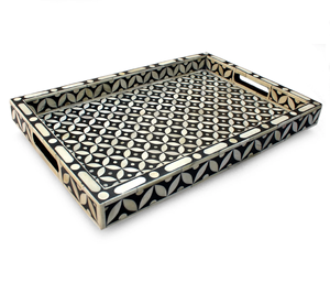 Plateau élégant en os incrusté, motif feuille marron, artisanat, plateau rectangulaire en os incrusté le plus populaire, meilleure qualité - Product Image 5