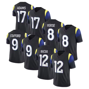 Nouveaux maillots de football américain 2025 brodés : 17 Adams, 8 Verse, 9 Stafford, 12 Nacua – Tenues de football américain - Product Image 1