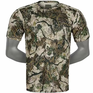 เสื้อยืดแขนสั้นลายพรางผู้ชาย คอกลม แห้งเร็ว ผ้าถักโพลีเอสเตอร์ สวมใส่สบาย ทรงปกติ พิมพ์ลาย - Product Image 1