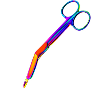 Nuevas tijeras médicas curvas de 5.5 pulgadas, modernas, fáciles de usar y antideslizantes, para vendajes, apósitos y procedimientos clínicos, tijeras para vendajes Lister - Product Image 1