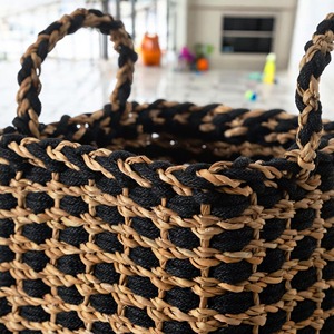 ตะกร้าหญ้าทะเลสไตล์โบฮีเมียน ตะกร้าเก็บของตกแต่ง ทำด้วยมือ ขายส่ง เป็นมิตรกับสิ่งแวดล้อม ผลิตในเวียดนาม - Product Image 4
