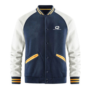 New Arrival Stylish Casual Winter Varsity <b>Jacket</b> for <b>Men</b> Stand Collar Durable Fabric Breathable Windproof Front Customizable - Product Image 1
