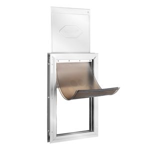 Porta per Animali Domestici con Telaio in Alluminio 16.65x27.44, Sistema di Chiusura a Scatto, Resistente alle Intemperie, Facile Installazione, Porta di Sicurezza per Interni ed Esterni - Product Image 1