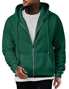 Wholesale Solid Hoodie Zip-up Custom HoodieCustom Grey Boxy Zip-Up Hoodie 100% Cotton <b>Fleece</b> with YKK Zipper | Hysaf Apparels Co - Product Image 3