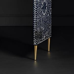 Meuble de rangement portable ILAHI avec tiroir en os incrusté, design moderne et détails en agate - Product Image 3