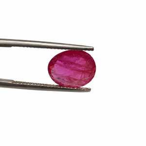พลอยทับทิมพม่าธรรมชาติสีแดง ไม่ผ่านการอบอุ่น รูปทรงวงรี สำหรับทำแหวน - Product Image 1
