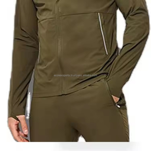 Custom <b>Men's</b> Plus Size Solid Two-Piece Set Breathable Nylon Zip-Up Funnel Neck <b>Jacket</b> Joggers Maternity Windbreaker Tracksuits - Product Image 4