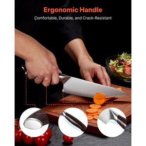Set di 6 coltelli da cucina professionali in acciaio inossidabile ad alto tenore di carbonio, ergonomici, resistenti alle crepe, 3Cr13, affilati. - Product Image 3