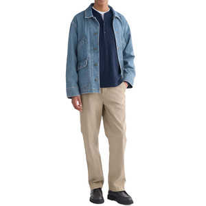 Chaqueta de mezclilla relajada tipo Barn, de algodón índigo de alto gramaje, para trabajo, utilitaria, marca privada, fabricante OEM personalizado - Product Image 6