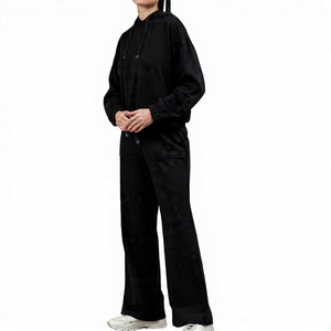 Conjunto Deportivo Personalizado para Mujer, Sudadera Corta con Cordón y Pantalones Anchos, Ropa Casual de 2 Piezas - Product Image 1