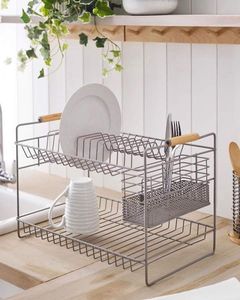 Escurridor de Platos Metálico de Dos Niveles de Primera Calidad, Multifuncional, Duradero y Moderno para Almacenamiento en la Cocina - Product Image 5