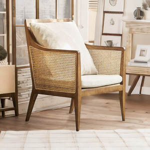 Mid-Century Modern 24'' Rattan Dining <b>Chairs</b> - Product Image 1