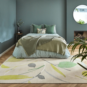 Tapis de luxe moderne à motifs botaniques, tissé à la main en laine, inspiré de la nature, pour la décoration du salon et de la chambre. - Product Image 1