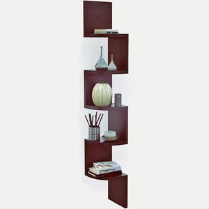 Estantes de Pared de Madera |   Estante de Pared para Esquina |   Estantes Esquineros Colgantes para Sala de Estar, Estante Flotante de Pared de 5 Niveles para el Hogar - Product Image 3