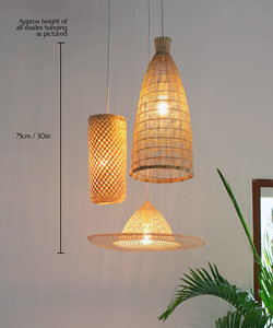 Hand Woven Bamboo Basket Traditional Thai Palm <b>Leaf</b> Bag Gift Package Natural Handmade Handwoven Bamboo Cluster Pendant <b>Light</b> Rus - Product Image 1