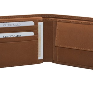Cartera Bifold Delgada para Hombre, de Cuero Genuino, Diseño Minimalista, Cierre Plegable, Color Marrón, para Uso Diario - Product Image 5