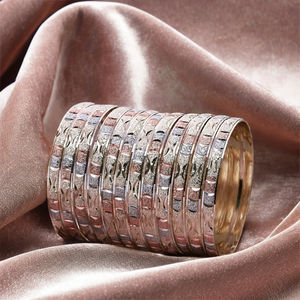 ขายส่งกำไลชุบทอง3โทนชุดกำไลข้อมือทองคำหลากสีกำไลข้อมือแฟชั่นชุดกำไลทองเหลืองสามสี - Product Image 2