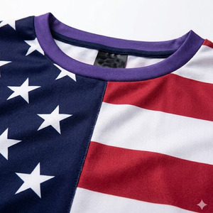 Camiseta de Manga Corta con Estampado de Bandera Americana para Hombre, Cuello Redondo, Corte Regular, Informal, de Poliéster Tejido, Venta al Por Mayor, Marca Ekin Impex - Product Image 6