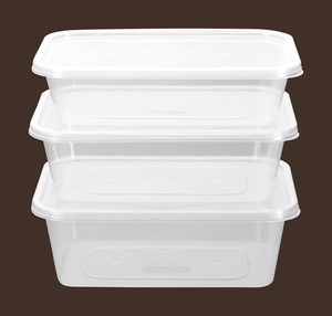 Boîte à lunch jetable en PP transparent avec couvercles, 500 ml, récipient alimentaire rectangulaire pour emporter, compatible micro-ondes, boîte de préparation des repas - Product Image 6