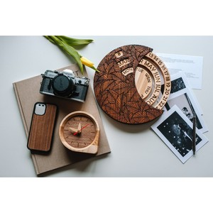Horloge de bureau en bois minimaliste, mouvement mécanique à quartz, affichage à aiguilles, silencieuse, écologique, design moderne décoratif - Product Image 3