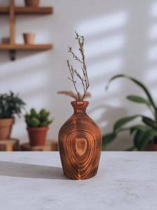 Stylish Handmade Modern Carved Wooden Floor Vase High Quality Decorative <b>Container</b> for Artistic Home Styling - Product Image 4