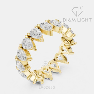 Bague de mariage en or blanc 14 carats avec diamant de laboratoire certifié IGI, taille poire 4,08 carats, bijoux fins, pour fiançailles et anniversaire - Product Image 6