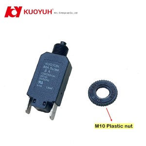 Disjoncteur à bouton-poussoir KUOYUH série 88A 3A-20A 125/250V CA, bouton noir, écrou de montage M10, étanche, usage industriel et domestique - Product Image 5