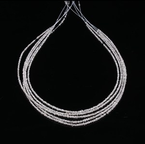 Perles de diamant brut blanc naturel non taillé 2-3mm, 16 pouces, brins de diamant brut en vrac pour la fabrication de bijoux, vente en gros - Product Image 6