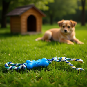 Giocattolo per Cani Yommy a Forma di Osso con Corda 8,5cm Giocattolo da Masticare per Animali Domestici - Product Image 3