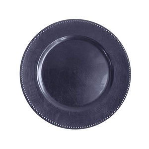 Round Chargers for Dinner Plates Charger Plates Navy <b>Blue</b> <b>Beaded</b> 13 Inch Wedding Charger Plates 6 Pack navy <b>blue</b> charger plate - Product Image 1