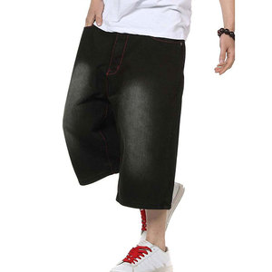 Men Dark Wash Straight Leg Denim Shorts Fashion Acid Wash Faded Streetwear Denim Shorts For Men - Product Image 2