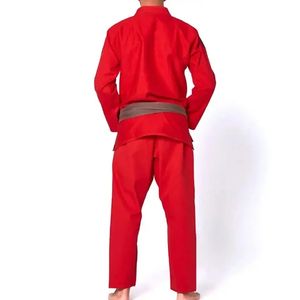 จิวจิสึจีกิโมโน BJJ เครื่องแบบผ้าฝ้าย100% โลโก้สีแดงระบายอากาศได้ดีขนาดพิเศษทำตามสั่ง - Product Image 2
