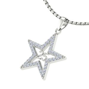 Silver Star 25 Anniversary <b>Necklace</b> Women Crystal Pendant Jewelry Elegant Fashion Accessory <b>Statement</b> <b>Necklace</b> Gift Daily Wear - Product Image 6
