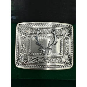 Impresionante Hebilla de Cinturón Antigua con Cabeza de Ciervo, Pieza Tradicional, Placa Rectangular, Nudos Celtas, Venta al por Mayor 2026 - Product Image 1