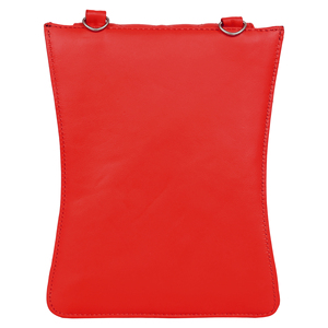 Bolso Bandolera Delgado de Cuero Genuino para Mujer, con Ranura para Tarjetas, Minimalista, Rojo, para Teléfono, con Cierre Magnético Ajustable, a la Moda - Product Image 5